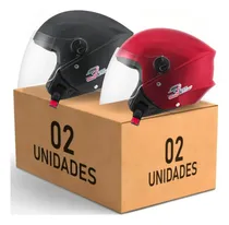 Comprar Kit 2 Capacetes De Moto Aberto Protork New Liberty Elite