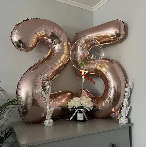 ''globo Números 40 Pulgadas Para Fiesta De 25 Aniversario''