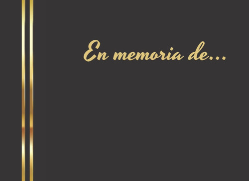 Libro: En Memoria De...: Libro De Invitados Para Funerales,