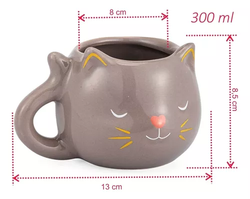 Caneca gato preto decoração cerâmica gatinho fofinho PET - Loja Bora,  Decora!