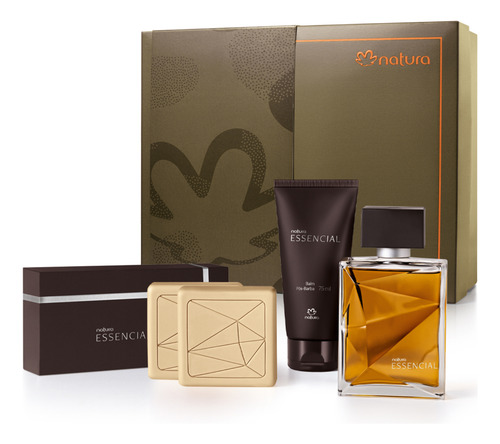 Kit Presente Natura Essencial Para Barbear - Perfume 100ml, Balm Pós-barba, Sabonete