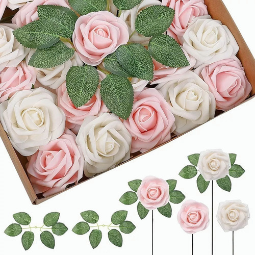 Rosas Artificiales Decorativas De Espuma Flores 25pcs