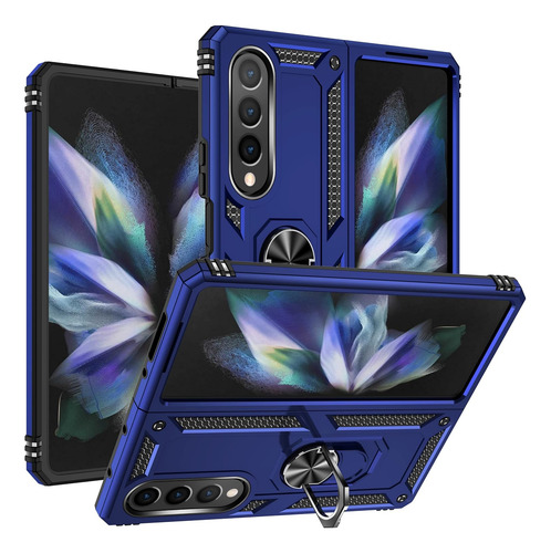 Funda Uso Rudo Anticaída Golpes Carcasa Para Galaxy Z Fold 4 Azul Samsung Galaxy Z Fold 4