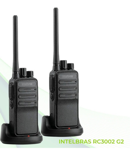 6 Rádio Comunicador Intelbras Rc3002 Longo Alcance 20km Bandas De Freqüência Uhf Cor Preto