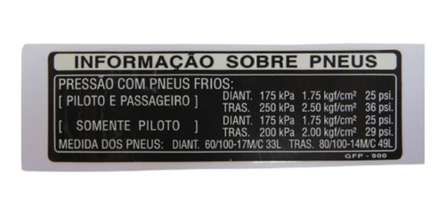Etiqueta Precaução Pneu Pop 100 2007 A 2008 Original Honda