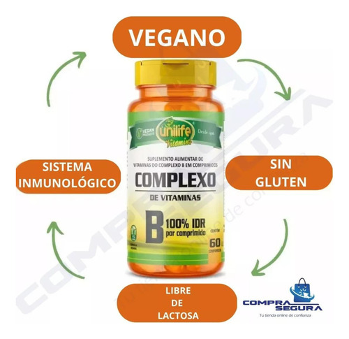 Complejo B Vitaminas B1 B2 B3 B5 B6 B7 B9 B12