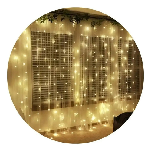 Cortina 100 Led De 3 X 1 M Para Decoración De Fiestas Navide