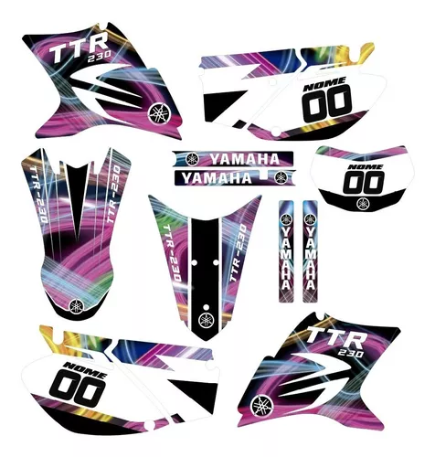 Kit Adesivo Moto De Trilha Ttr 230 Personalizada Cross Ttr12