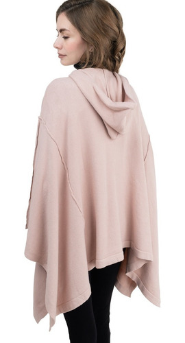 Imagen 2 de 8 de Poncho Mio Mio Capa Maxi Tejido Fino Grueso Strech Capucha.