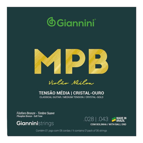 Encordoamento Violão Nylon Giannini Genwg Bolinha Série