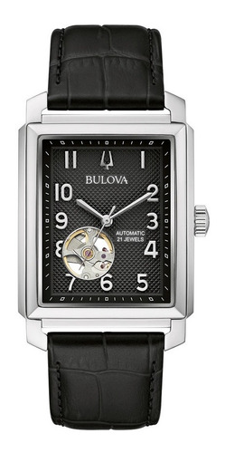 Imagen 1 de 7 de 96a269 Reloj Bulova Sutton President Mechanicals Negro/plat