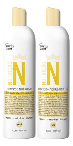 Kit Curly Care N Nutrição Shampoo Condicionador Vegano 300ml
