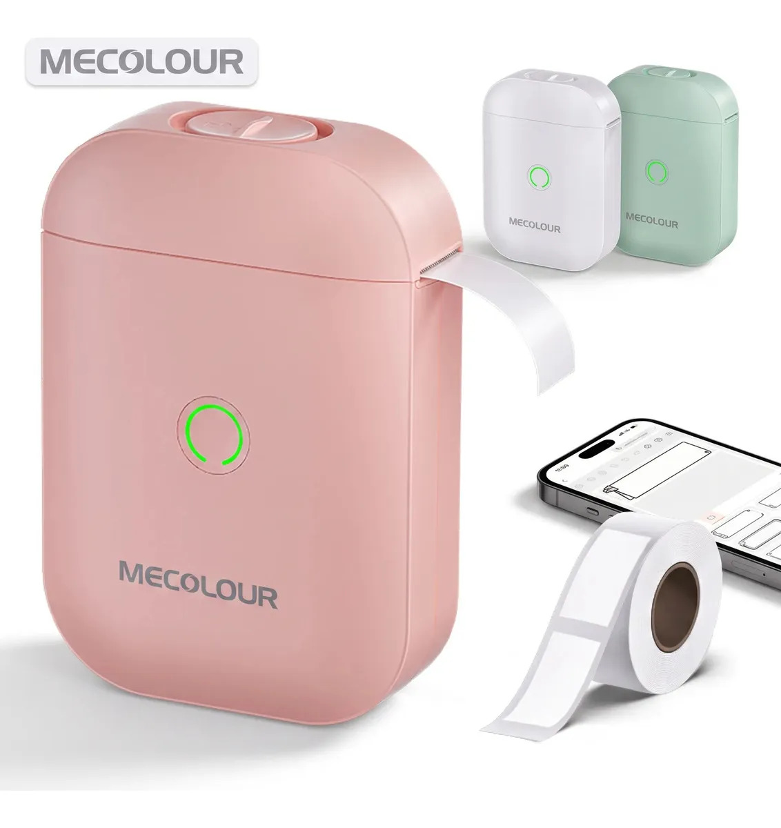Impressora De Etiquetas Bluetooth D11s Mecolour E 1 Rolos Etiqueta Pratica Rapida Versatil Rosa