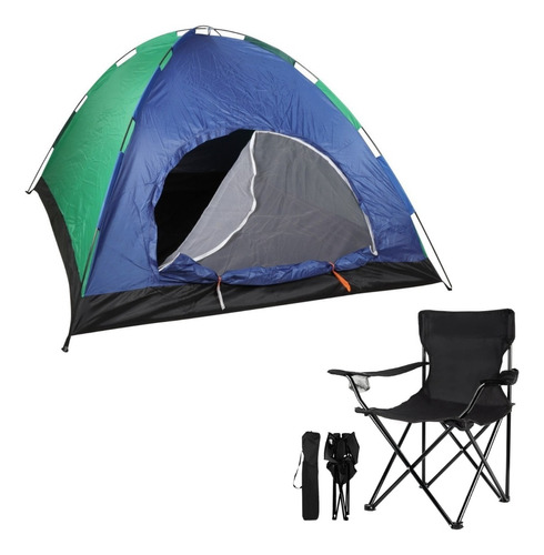 Carpa Camping Iglu Para 6 Personas + Silla Plegable Posavaso