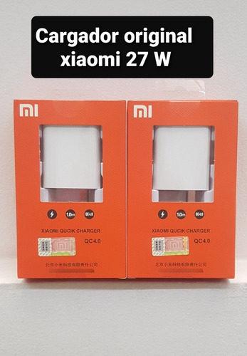 Cargador Xiaomi Carga Rápida 27 W Mi 9t, Mi Note 10,.......