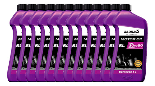 Caixa Com 12 Oleo Motor 20w50 Mineral Sl 1l Radnaq