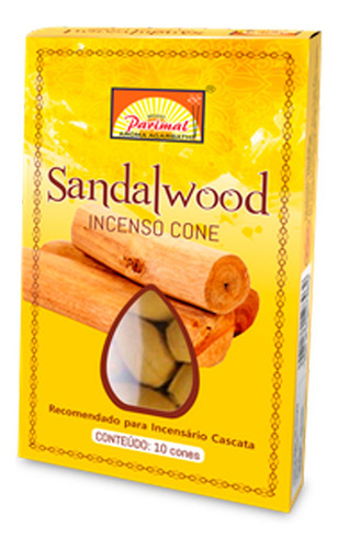 Incenso Cone Cascata Parimal Caixa Com 10 - Escolha Fragrância Sandalwood