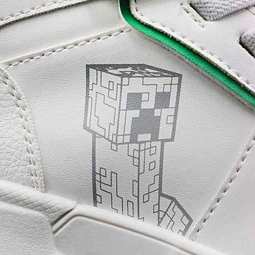 Tenis Original Minecraft Creeper Blanco Bota Para Niño
