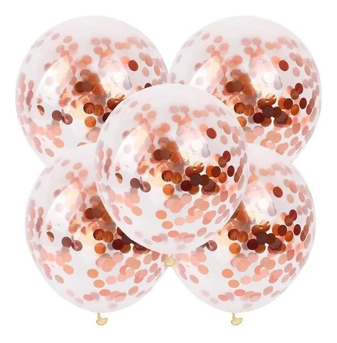 Set De Globos Rosa Oro X 50 C/confetis - Decoración - Fiesta