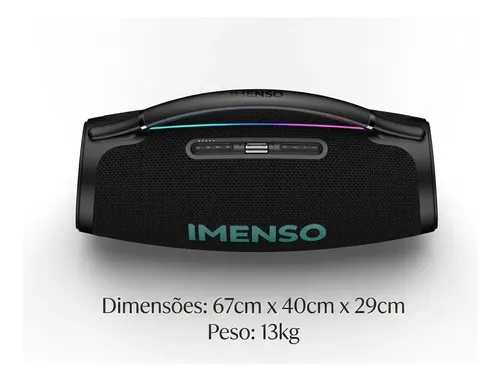 Caixa De Som Imenso X69a 500w Rms 45000mah Rgb Ipx6 2 Mic