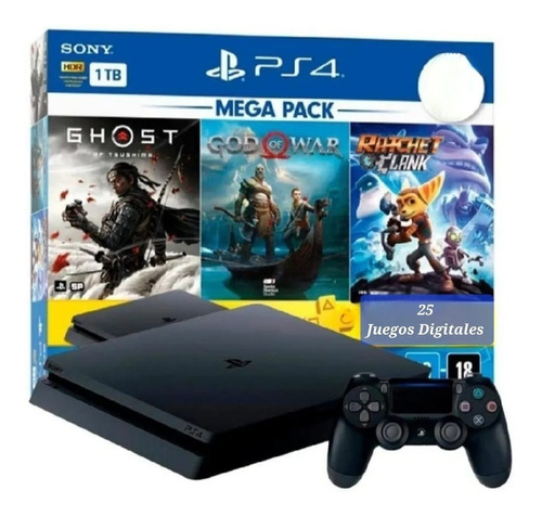 Sony Playstation 4 Slim 1tb - Juegos Digitales - 