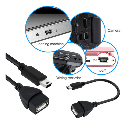 Cable Mini Usb B A Hembra Usb A De 5 Pines