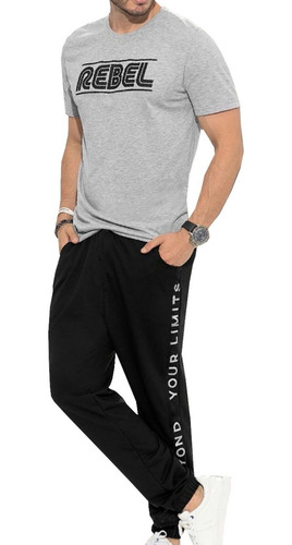 Conjunto Deportivo Hombre Jogger Sudadera Letras Camiseta