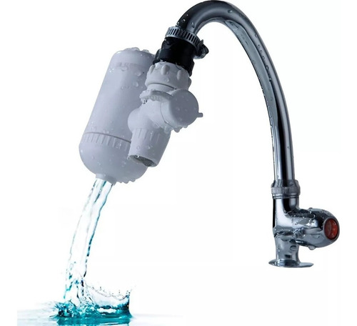 Filtro Purificador De Agua Cerámico Y Carbón Canilla Sws Color Blanco