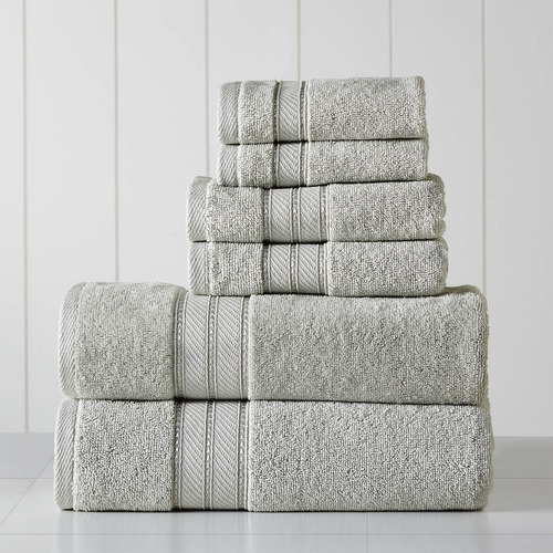 Juego De 6 Toallas 100% Algodón Superabsorbentes Grises