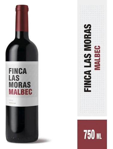 Imagen 2 de 5 de Vino Finca Las Moras Malbec 750 Ml Tinto Botella X1 Unidad