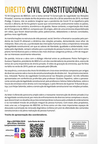 Livro Direito Civil Constitucional 2022, De Diversos Autores. Foco Editora, Capa Mole Em Português, 2022