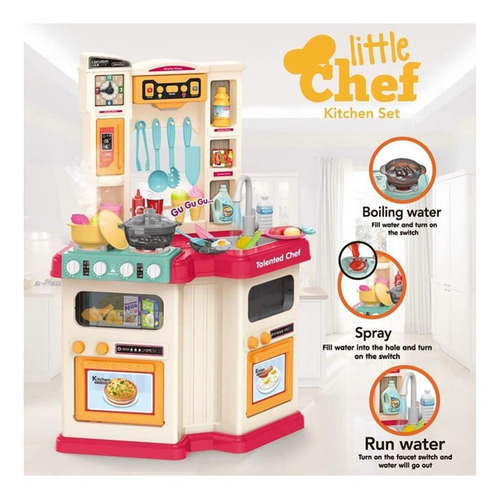 Cocinita Juego Infantil 67pz Chef Luz Sonido Niño Real Chef