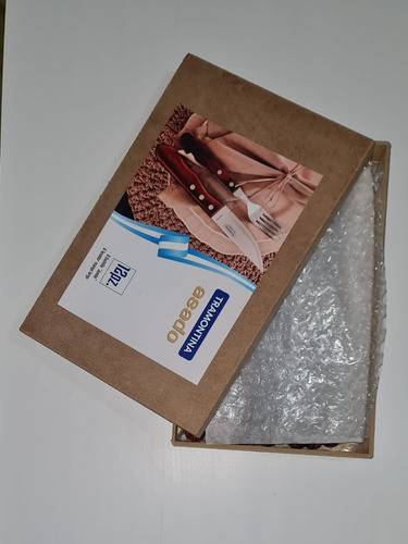 12 Cubiertos Tramontina Jumbo Polywood Con Caja De Regalo