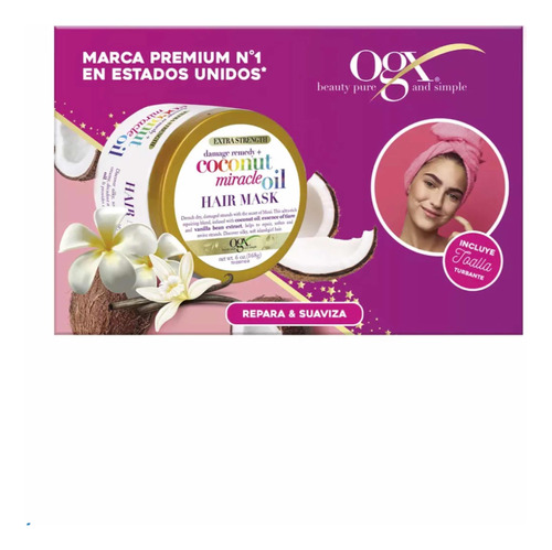 Pack Ogx Coconut Miracle Hair Mask 118 Ml + Toalla Cabello