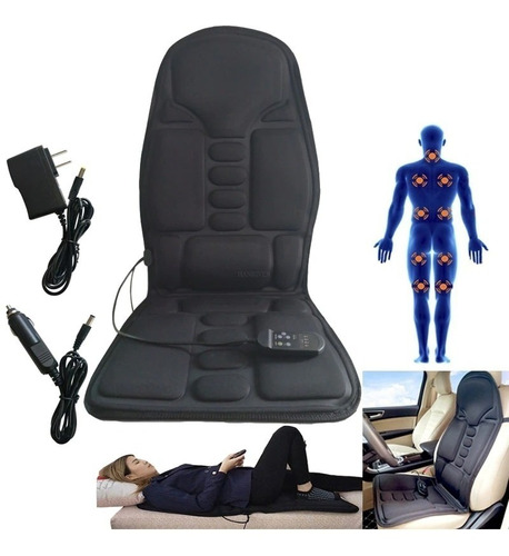 Encosto Massageador Elétrico Carro Sofá Cama Cadeira Bivolt Cor Preto 110V/220V