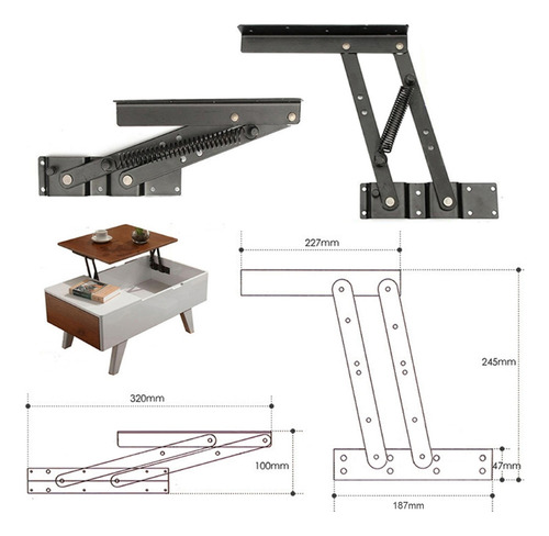 1 Par De Moldura Elevatória De Mesa De Café Com Tampa Elevat