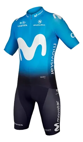 Conjunto De Ciclismo De Manga Curta Hw Movistar Para Homens