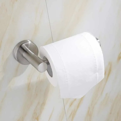 Imagen 3 de 5 de Set Kit 3 Accesorios Baño Acero Inoxidable Perchero Toallero