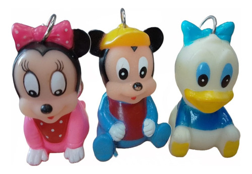 Llavero Plastico Baby Mickey Minnie Donald Set X3 Souvenir
