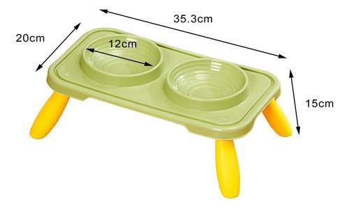 Cuencos Para Perros Dobles Cuencos Para Agua Verde Amarillo