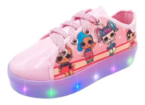 Tenis Luces Led Ni a Moda Mu equita Lol 261 Rosa 12 Al 24 Cuotas