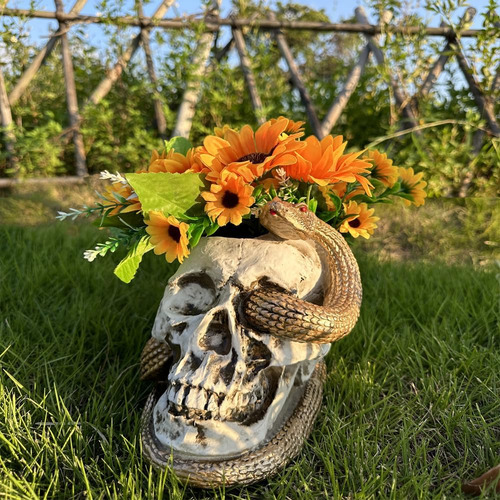 Macetero De Calavera, Maceta Gótica, Maceta Gótica, Jarrón D