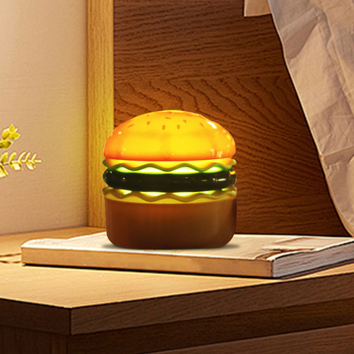 Lámpara De Mesa Led Recargable Hamburger, Lámpara De Mesa Pe