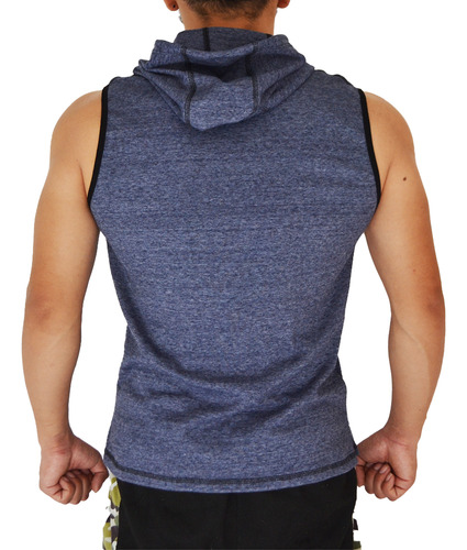 Playera Sin Mangas Deportiva De Licra Fer Con Capucha Gym