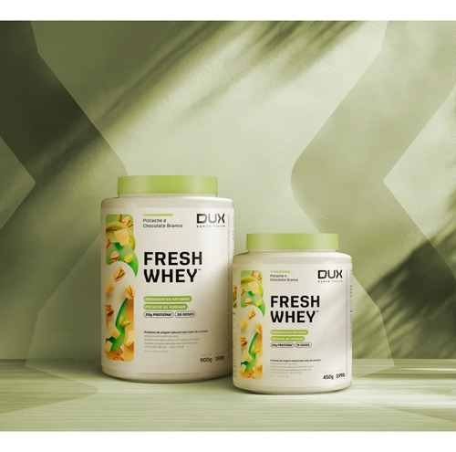 Dux Fresh Whey Pistache E Chocolate Branco Em Pó Sachê Sabor Fresh Sache Pistache
