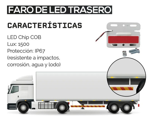 Pack X4 Faro Lateral Led Rojo 12v Camión Colgante Off Road