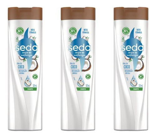 Shampoo Seda 325ml Oleo De Coco-kit C/3un