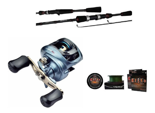 Combo Baitcasting Daiwa Marine Sport / 100 Mt Multifilamento