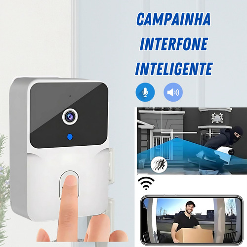Campainha Interfone Inteligente Wifi Câmera Sem Fio Celular