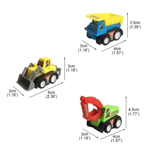 Mini Kit Push Pull Back Car Model Set 9 Piezas De Plástico V